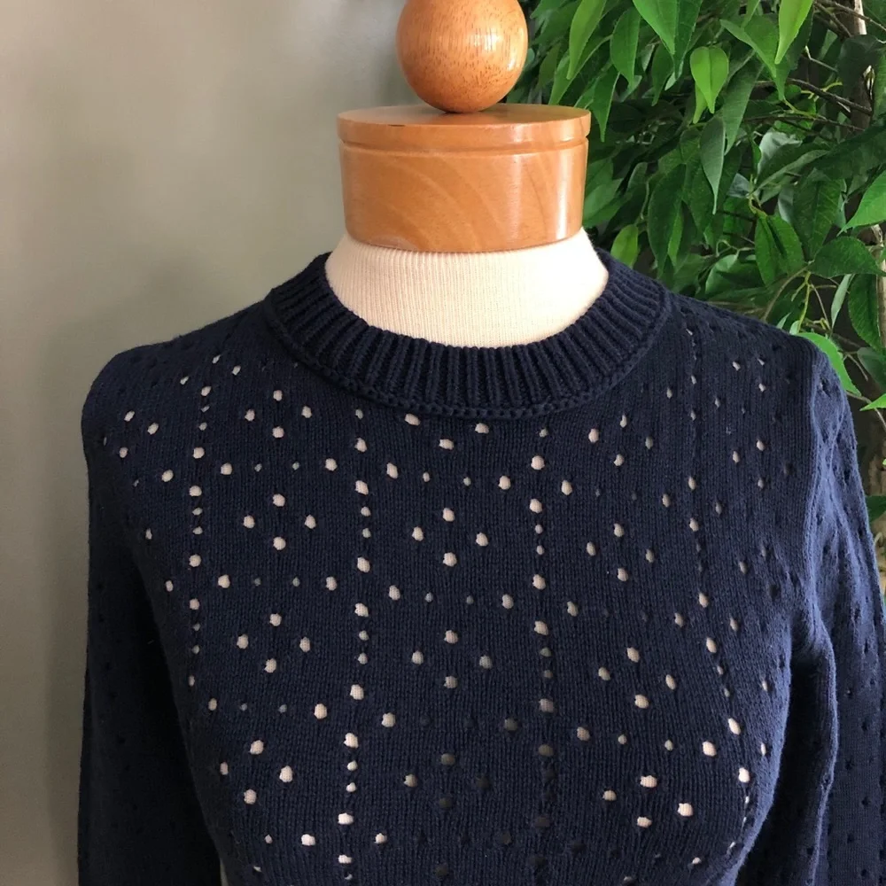 NWT‎ J. Crew Allover Pointelle Crewneck Sweater XXS